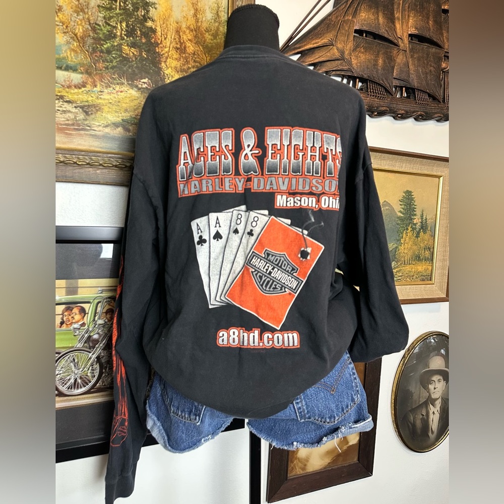 Y2K Harley Davidson Flame Sleeves XL-2XL - Picture 1 of 6